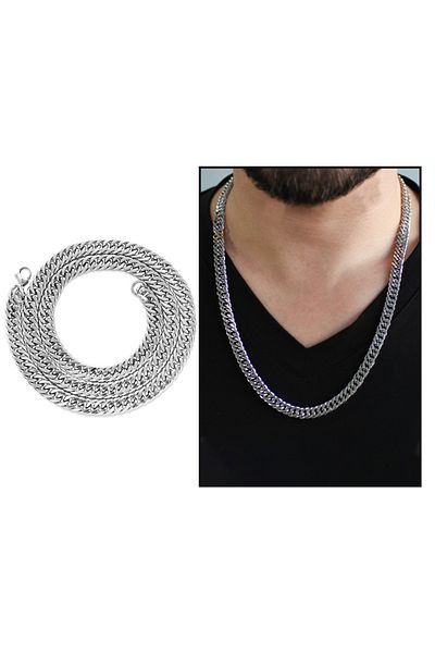 Tesbihane Silver Color Steel Men's Gourmet Chain
