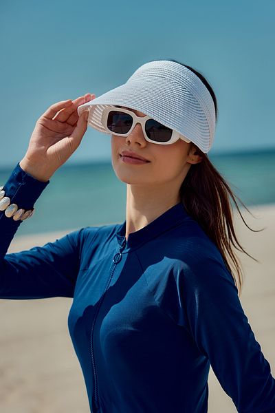 Remsa Mayo Adjustable Elastic Visor Straw Hat Sunscreen Visor Rş-2089 White