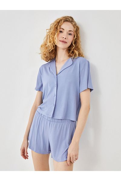 LC Waikiki Damen-Pyjama-Set mit Hemdkragen und Shorts