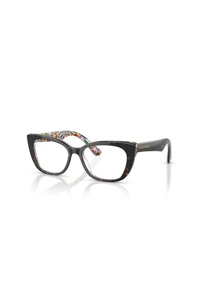 Dolce&Gabbana Dolce & Gabbana Kids Woman Cat Eye Eyeglasses- Dg 3357 - Lense Size:47mm - Havana On White Barrow