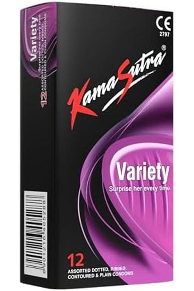 Kamasutra Variety Condoms 12Pcs, Medium