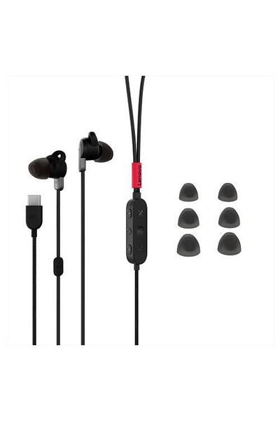 LENOVO Lenovo Go Stereo Headset, Microphone, USB-C, Black