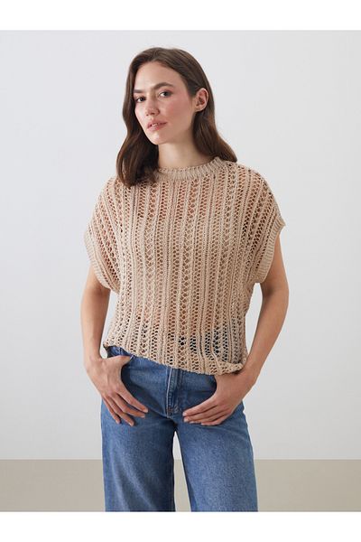 LC Waikiki Crew Neck Openwork Women's Knitwear Sweater