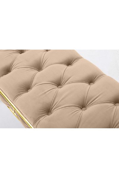 Casafun New Master bench, velvet fabric, gold metal legs, 105 cm x 45 cm x 45 cm