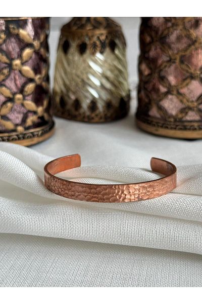 Kehribar Sarayı Pure Raw 100% Copper Self Patterned Bracelet