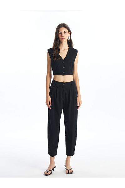 LC Waikiki V-Neck Straight Crop Women's Classic Vest
