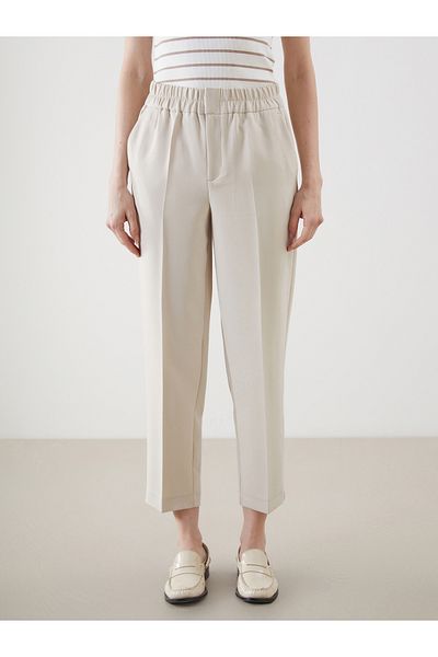 LC Waikiki Women's Cigarette Pants with Elastic Waist