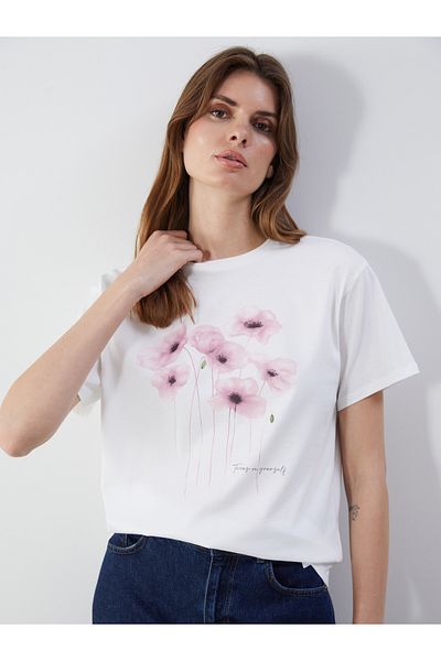 LC Waikiki Crew Neck Floral Printed Women's T-Shirt