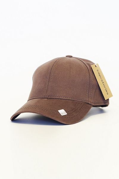 Capstories Brown Cotton Gabardine Fabric Adjustable Sports Hat (Shipped in Box)