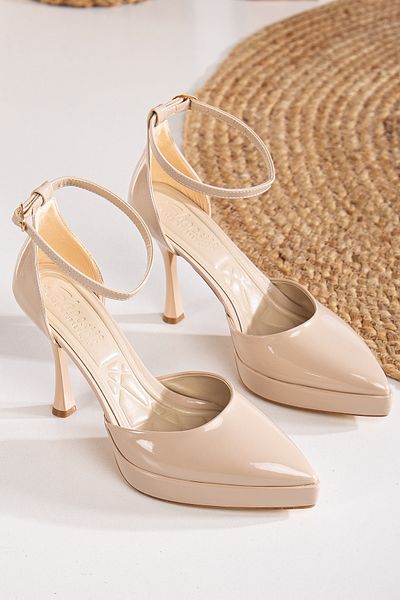 Mc vay Shoes Venus Platform Thin Toe Detailed Stylish Women's Thin Heeled Evening Dress Shoes