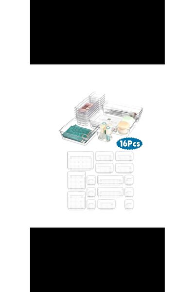 Nobrand مجموعة منظم أدراج من يو هوم، مكونة من 16 قطعة، لتنظيم أدراج مكتب مطبخ...