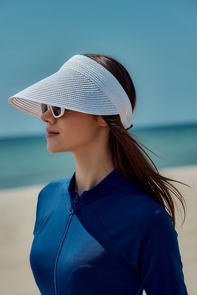 Remsa Mayo Adjustable Elastic Visor Straw Hat Sunscreen Visor Rş-2089 White
