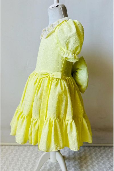 Gala Children's Dress with Lace Collar and Stones
