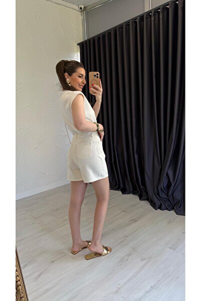 elif teke Holesov Şehir Boy Kot Şort Ekru