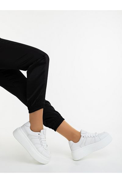 Kalapod Women's white sports shoes made of organic leather Soranza