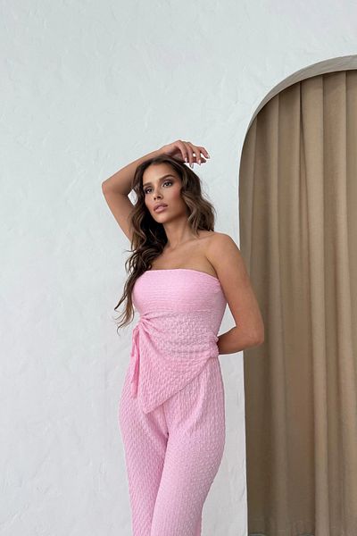 Sorridi Strapless Gathered Seersucker 2-Piece Set