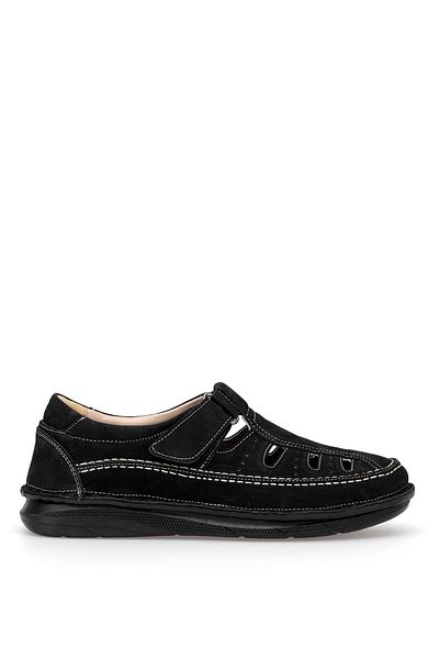 Ayakkabı Fuarı Elit Erlsn2623N Men's Genuine Leather Orthopedic Casual Shoes Black