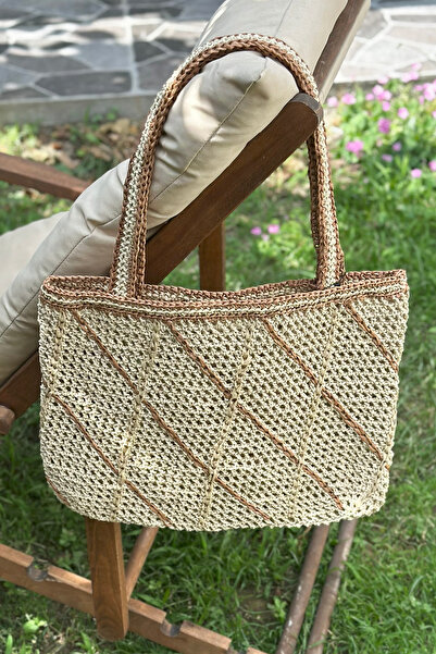 Remsa Mayo Hand Knitted Straw Bag Beach Bag 026 Beige05