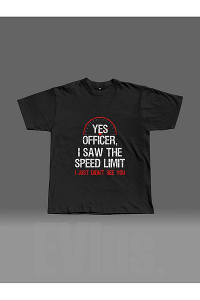EVIus Μπλουζάκι με στάμπα Oversize Speed ​​Limit