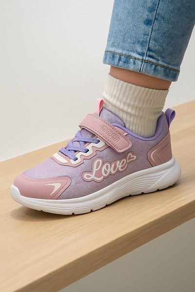 JOJO KIDS pantofi sport cu velcro cu talpă ortopedică roz pentru fete, pantofi de alergare din plasă