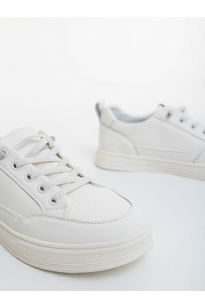Kalapod Women's white sports shoes made of natural leather Kemala