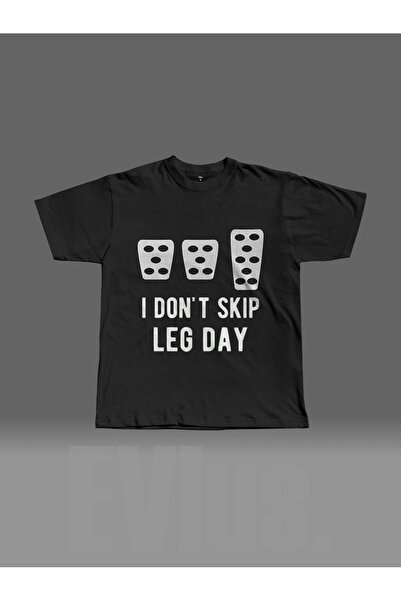 EVIus Tricou oversize I Don't Skip Leg Day imprimat cu gâtul turnat