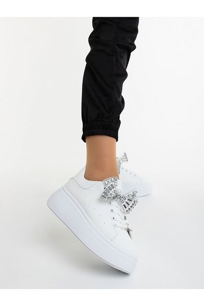 Kalapod Women's white sports shoes made of ecological leather Vozea