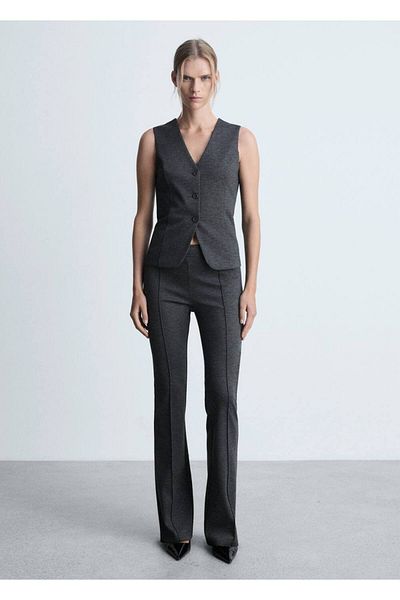MANGO Woman Women's Gray Vest 77085661