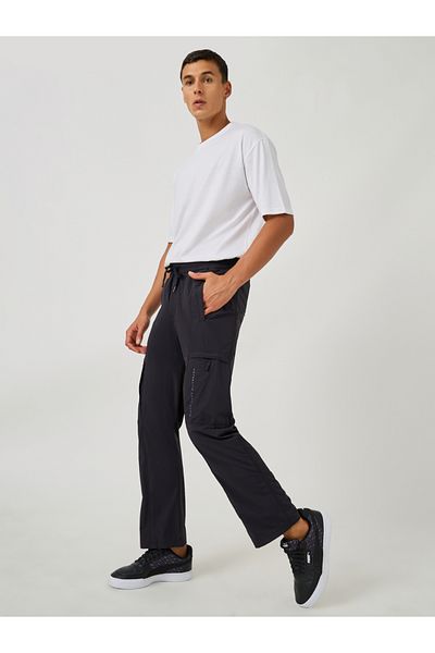 Fort Collins By Styli Solid Drawstring Waist Straight Leg Pants