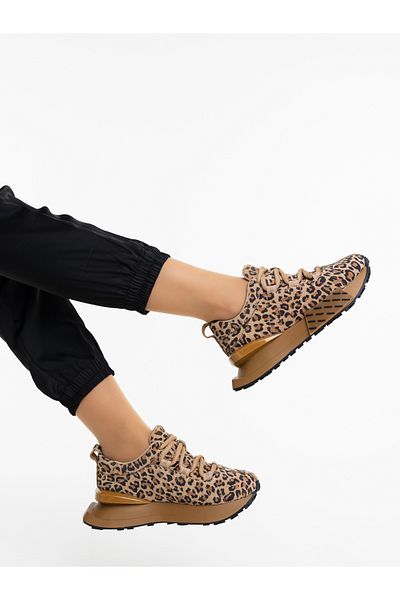 Kalapod Women's leopard sports shoes made of genuine leather Senvara