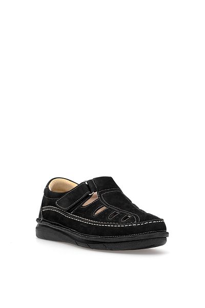 Ayakkabı Fuarı Elit Erlsn2623N Men's Genuine Leather Orthopedic Casual Shoes Black