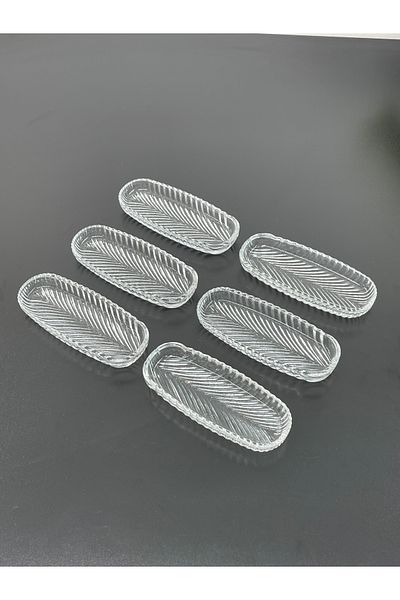 YzHome 6-Piece Glass Mini Boat Plate Bowl Breakfast Bowl 14*6cm