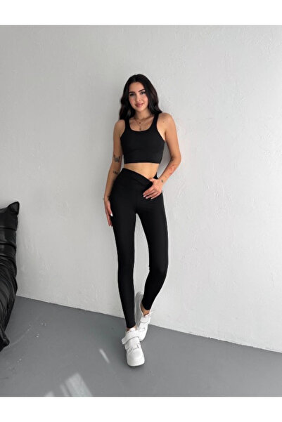 MODA Ola Siyah Büstiyer Tayt Takım