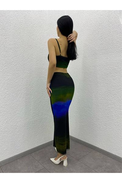 Sachistanbul Tulle Blouse Skirt Double Set