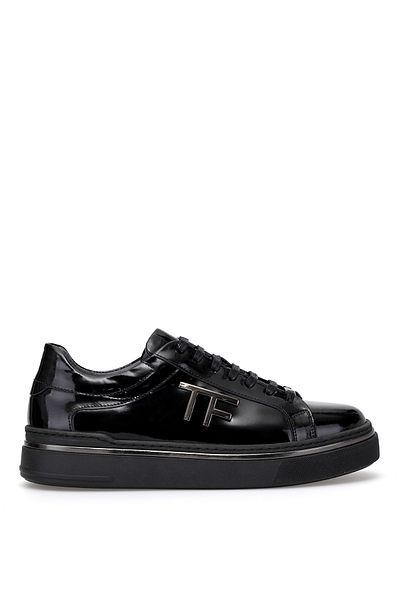 LUCIANO BELLINI C26908 Munich Men's Genuine Patent Leather Casual Shoes Black