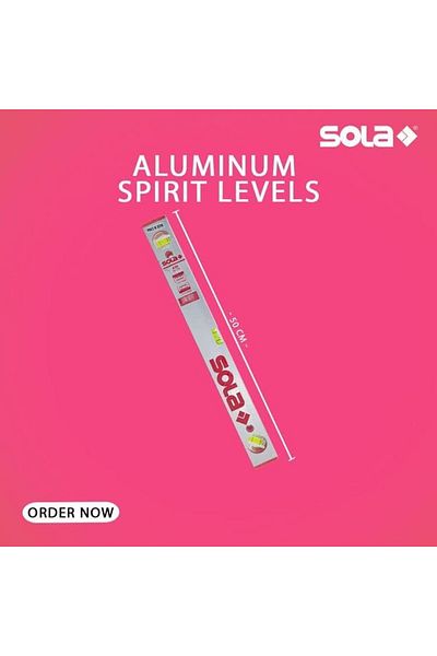 SOLA 50cm Classic Magnetic Spirit Level with Aluminum Body for Carpentry and Tube Leveling Work