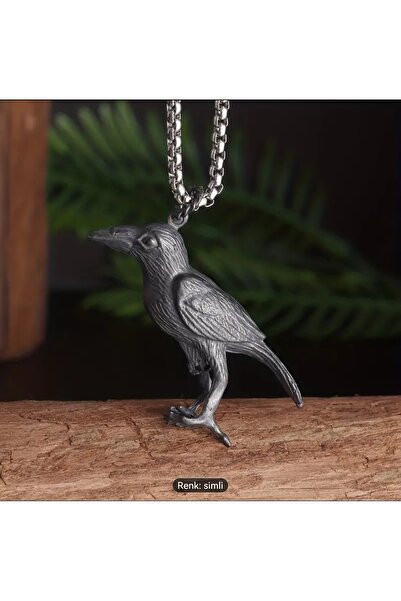 ORGANICYOU YIWU 1 قطعة قلادة عتيقة للأساطير النوردية أودين على شكل طائر غراب الفايكنج