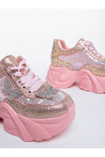 Kalapod Women's sports shoes with pink platform made of textile material Nareta