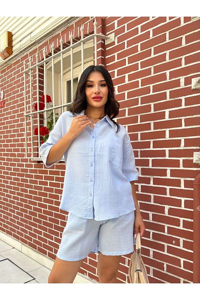ikomteks Muslin Fabric Shorts Set