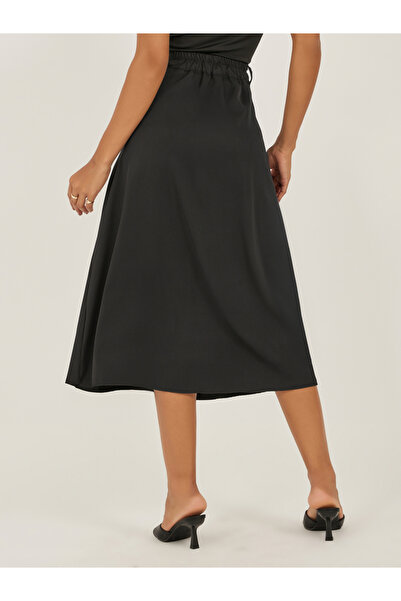 Styli Pleated Mid Rise A-Line Skirt