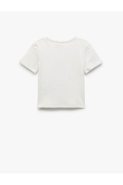 Koton Crew Neck Short Sleeve Cotton Palm Printed T-Shirt