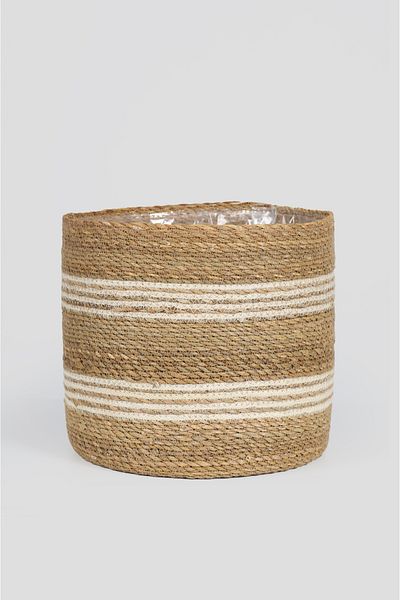 sever ithalat Rustic Natural Wicker Flower Pot with Plastic Liner Coating