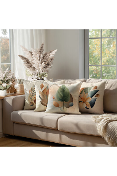 Karkan Tekstil Set de huse decorative pentru perne din seria Pastel Leaves