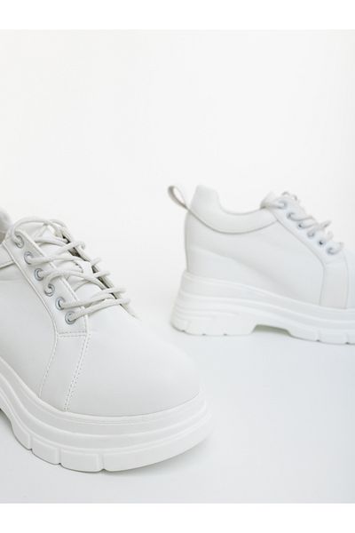 Kalapod Women's white sports shoes made of ecological leather Lenoria