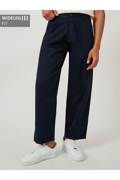 Styli Plain Stretch Satin Wide Leg Chino Pants