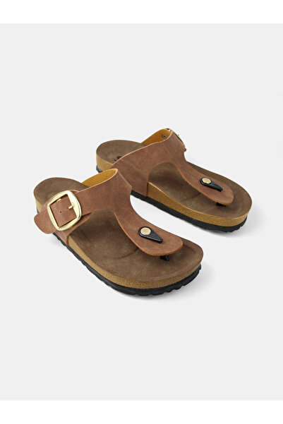 MAGGIO Γυναικείες παντόφλες Tan Flip Flop Άνετη σόλα