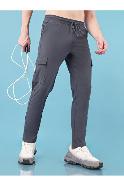 Technosport By Styli Solid Stretch Cargo Pants with Drawstring