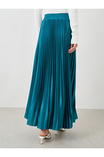 Styli Pleated Elasticated Waistband A-Line Maxi Skirt