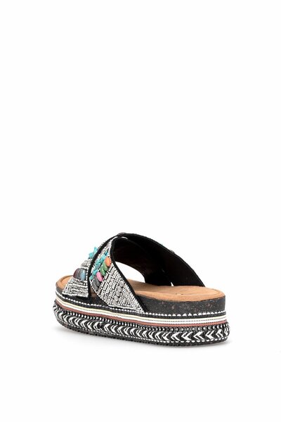 Ayakkabı Fuarı Elite Btbsj03 Women's Stone Flat Slippers Black