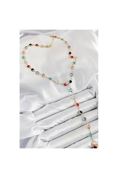 Skygo Brass Assortment Model Gold Color Zircon Stone Y Necklace - Tj-Bko10249